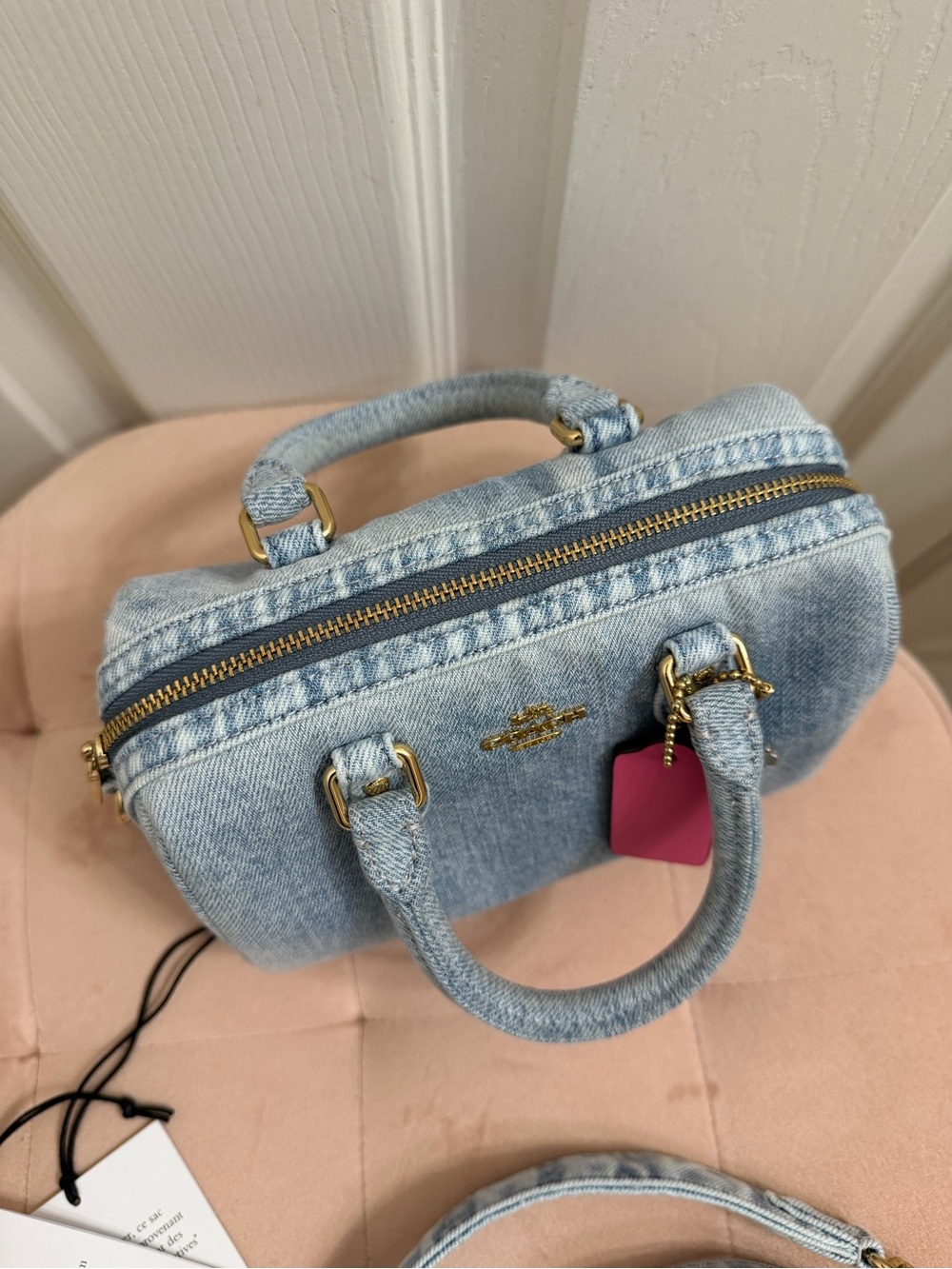 Coach Mini Rowan in Loved Denim - Picture 9 of 13